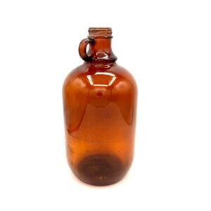 Vintage Thatcher Amber Glass Jug One Half Gallon 1940s Moonshine Bottle Rustic